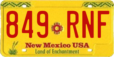 NM license plate 849RNF