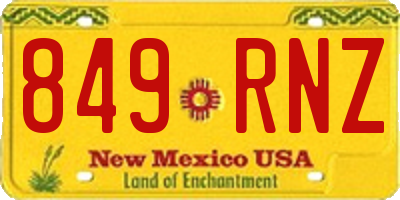 NM license plate 849RNZ