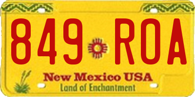 NM license plate 849ROA