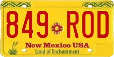 NM license plate 849ROD