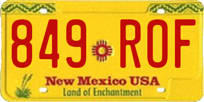 NM license plate 849ROF