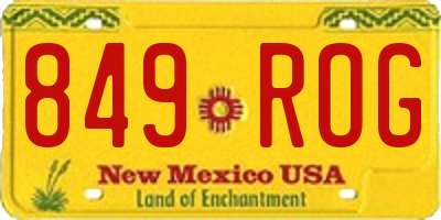 NM license plate 849ROG