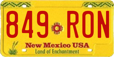 NM license plate 849RON