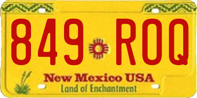 NM license plate 849ROQ