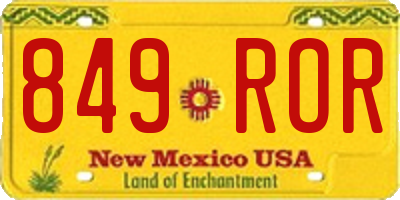 NM license plate 849ROR
