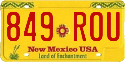 NM license plate 849ROU