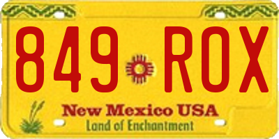 NM license plate 849ROX