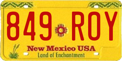 NM license plate 849ROY