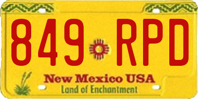 NM license plate 849RPD