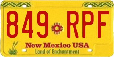NM license plate 849RPF