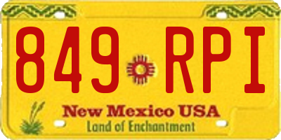 NM license plate 849RPI