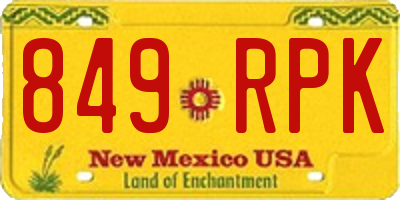 NM license plate 849RPK