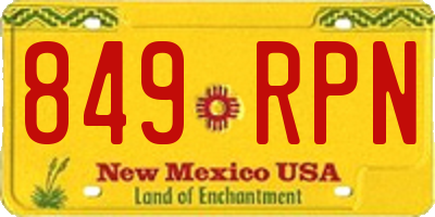 NM license plate 849RPN