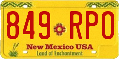 NM license plate 849RPO