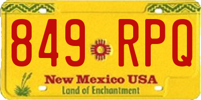 NM license plate 849RPQ