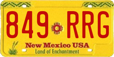 NM license plate 849RRG