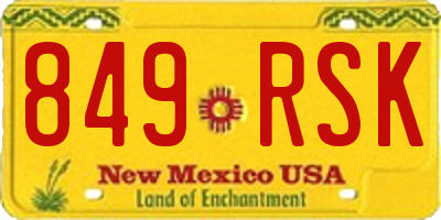 NM license plate 849RSK