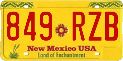 NM license plate 849RZB