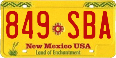 NM license plate 849SBA