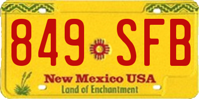 NM license plate 849SFB