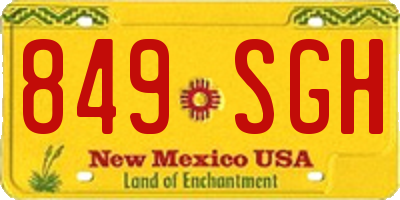 NM license plate 849SGH
