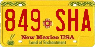 NM license plate 849SHA