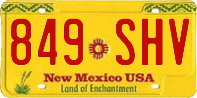 NM license plate 849SHV