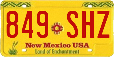 NM license plate 849SHZ