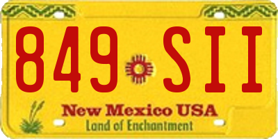 NM license plate 849SII