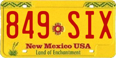 NM license plate 849SIX