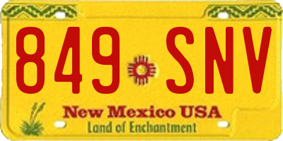NM license plate 849SNV