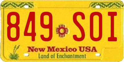 NM license plate 849SOI