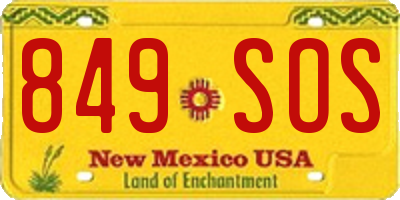 NM license plate 849SOS