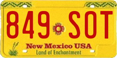 NM license plate 849SOT