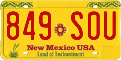 NM license plate 849SOU