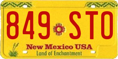 NM license plate 849STO