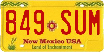 NM license plate 849SUM