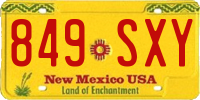 NM license plate 849SXY