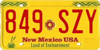 NM license plate 849SZY