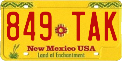 NM license plate 849TAK