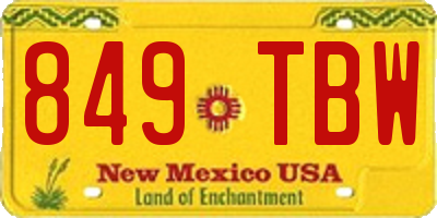 NM license plate 849TBW