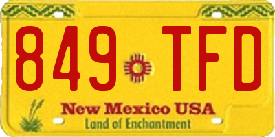 NM license plate 849TFD