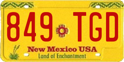 NM license plate 849TGD