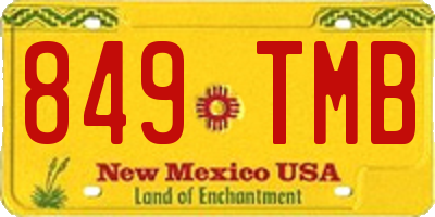 NM license plate 849TMB