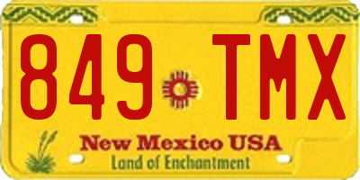 NM license plate 849TMX