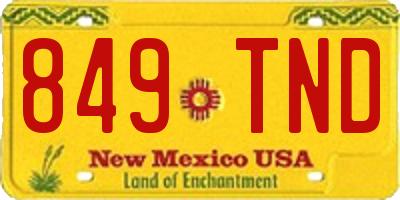 NM license plate 849TND