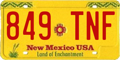 NM license plate 849TNF