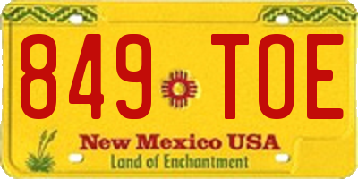 NM license plate 849TOE