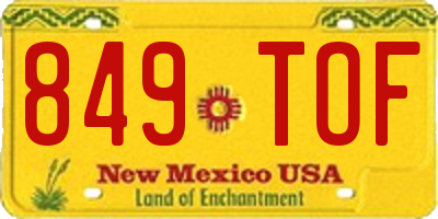 NM license plate 849TOF