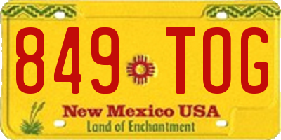 NM license plate 849TOG
